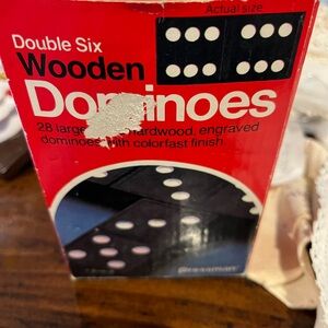 Double Six Wooden Dominoes - Black